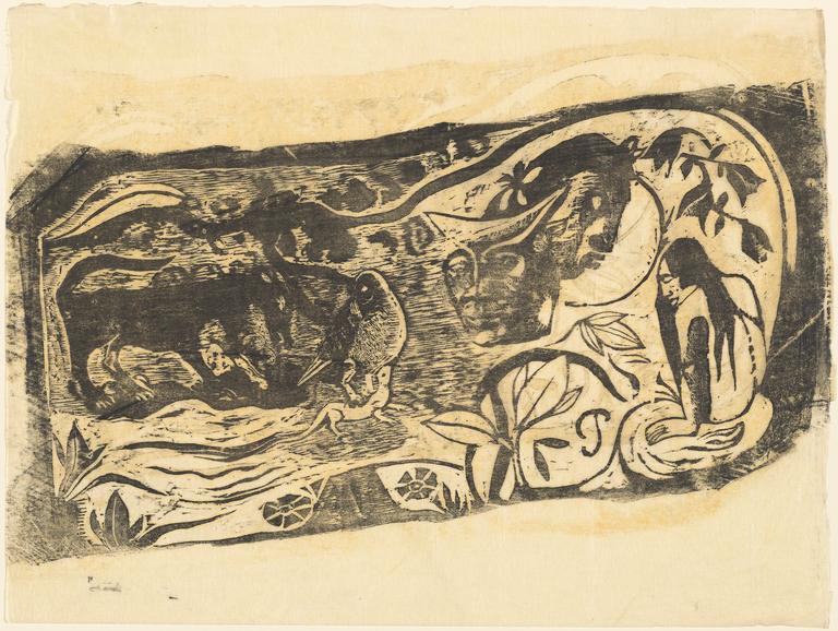 Paul Gauguin, Planche au diable cornu, circa 1895 