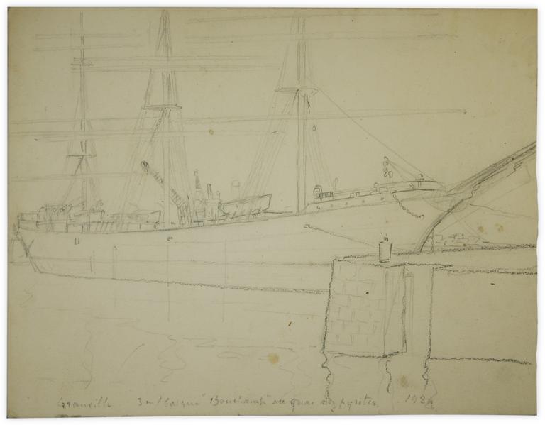 Catalogue raisonné, Marin Marie, Trois-mâts barque Bonchamp au quai des Pyrites, 1924