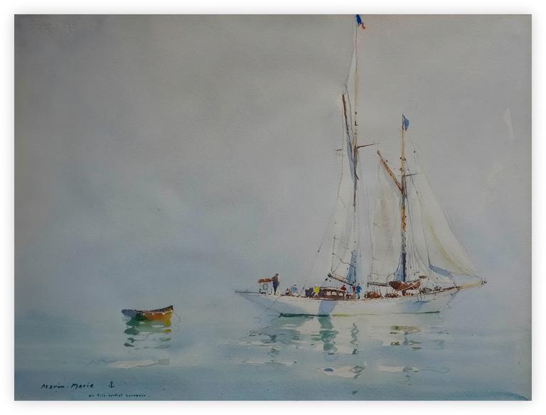 Catalogue raisonné, Marin Marie, Sans titre (Goélette Hygie, temps calme) 