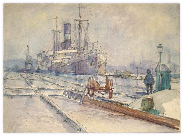 Catalogue raisonné, Marin Marie, Sans titre (Navire à quai)