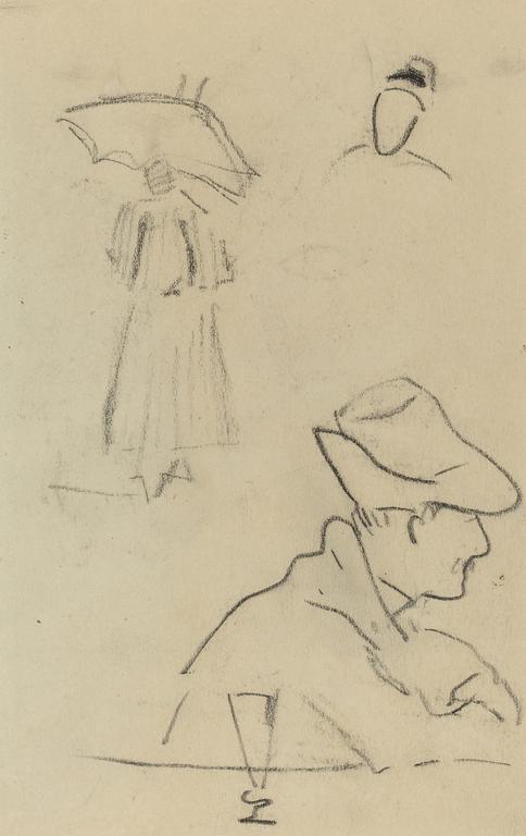 Catalogue raisonné, Paul Gauguin, Femme tenant une ombrelle et homme au chapeau, 1884-1888