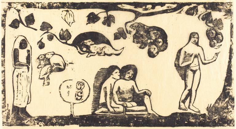 Paul Gauguin, Femmes, animaux et feuillages, circa 1895