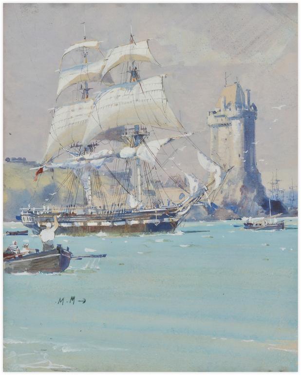 Catalogue raisonné, Marin Marie, Sans titre (voilier à l'approche de la tour)