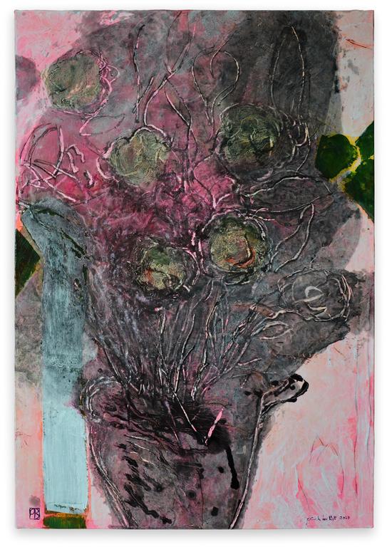 Patrick Baillet, Bouquet, rose, gris - 2023