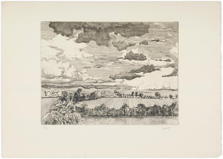 Catalogue raisonné, Claude Grobéty, Paysage ciel du Berry - 1972