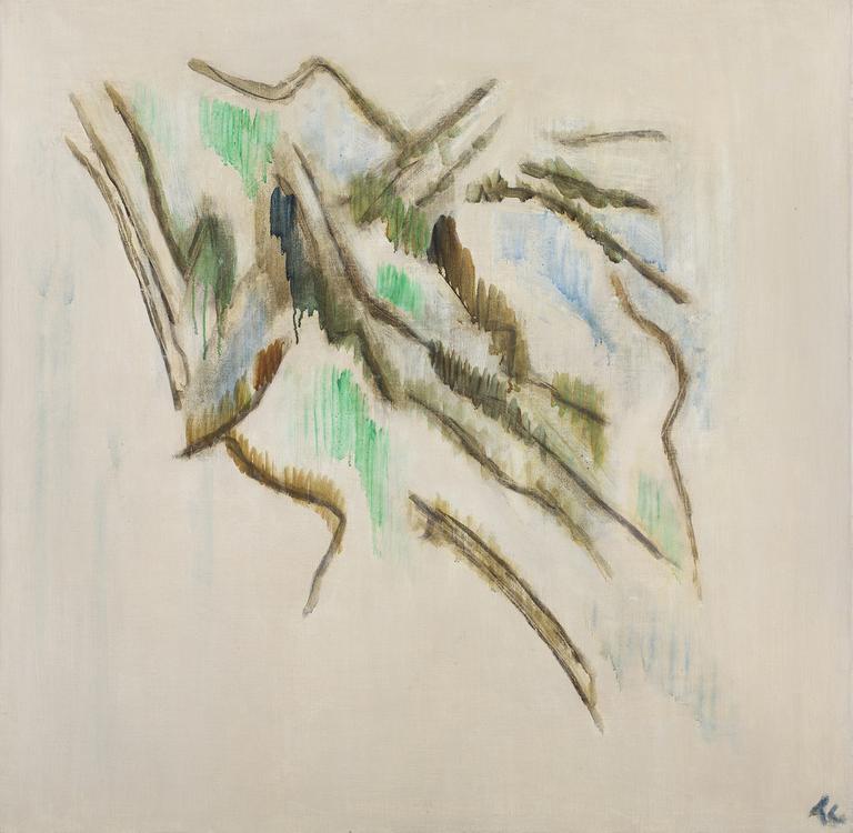 Pierre Tal Coat - Le rocher vert, 1950 - huile sur toile - 78 x 78 cm ©ADAGP - courtesy Galerie Berthet-Aittouarès