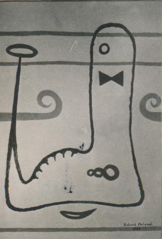 Catalogue raisonné, Robert Malaval, Sans titre (forme au noeud papillon) - 1956