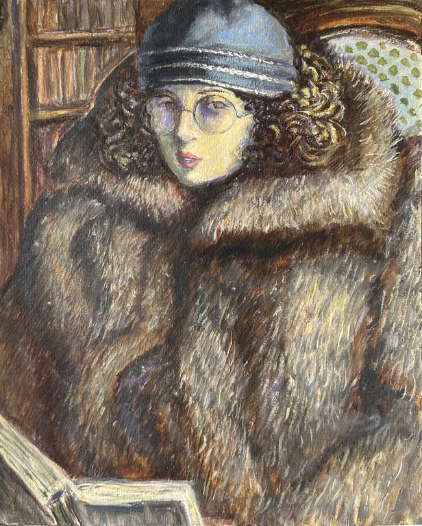 Claude Grobéty - Grande veste fourrure, bonnet gris