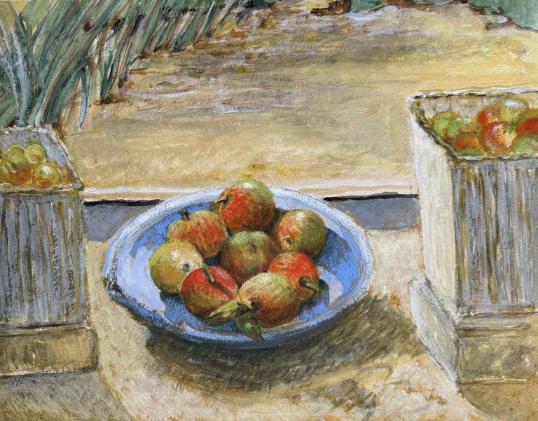 Claude Grobéty - Les pommes, cageot, assiette