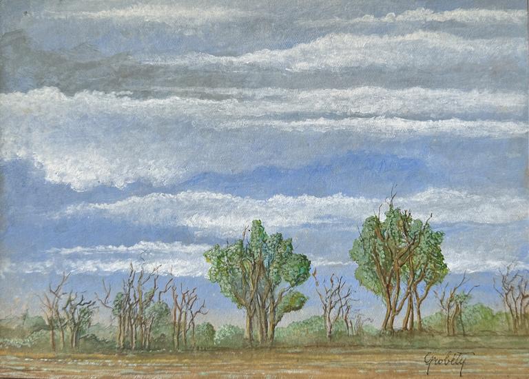 Claude Grobéty - Ciel bleu, quelques arbres