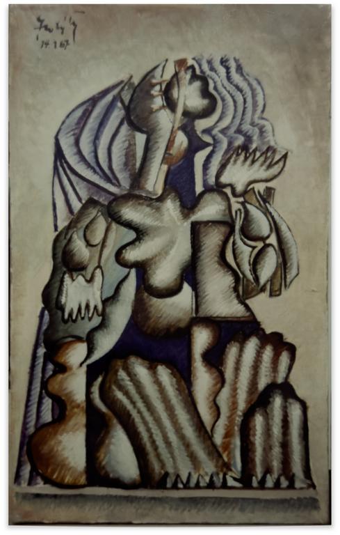 Catalogue raisonné, Claude Grobéty, Femme à sa coiffure - 1967