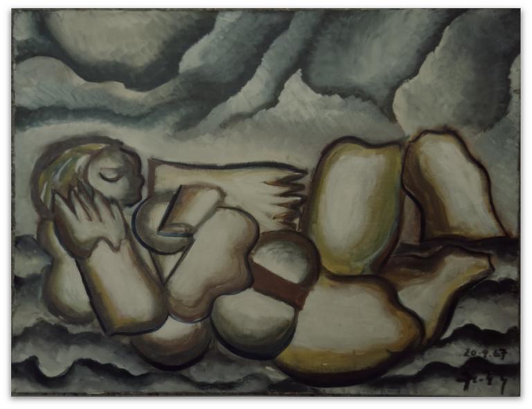 Catalogue raisonné, Claude Grobéty, Baigneuse couchée - 1967