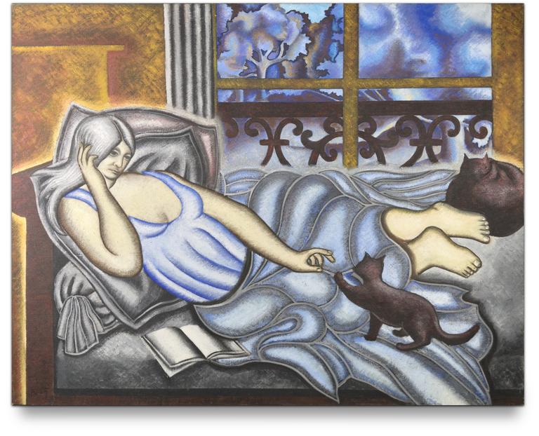 Catalogue raisonné, Claude Grobéty, La dame aux chats - 1968