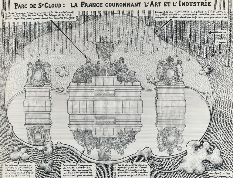 Catalogue raisonné, Robert Malaval, Parc de Saint-Cloud: La France couronnant l'Art et l'Industrie - 1966