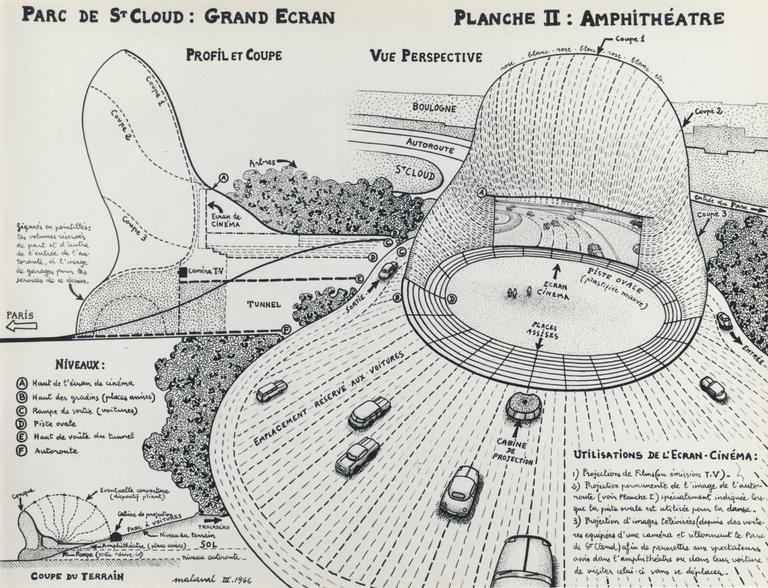Catalogue raisonné, Robert Malaval, Saint-Cloud: grand écran Planche II: Amphithéâtre - 1966