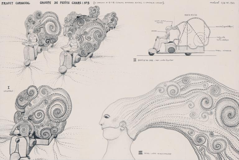 Catalogue raisonné, Robert Malaval, Projet de Carnaval : Groupe de petits chars : N°3 - 1964