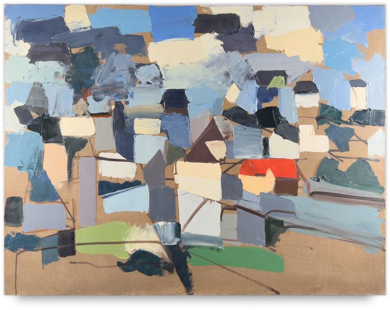 Catalogue raisonné, Michel Mousseau, Maisons dont un toit rouge, circa 1966