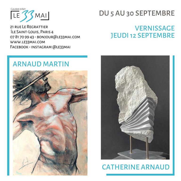 Exposition en duo, Arnaud Martin, dessinateur peintre et Catherine Arnaud, sculpteure