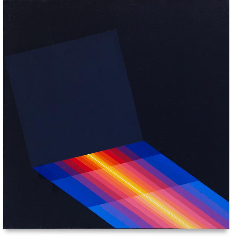 Horacio Garcia Rossi, Couleur électrique lumière, ombre positive d'un carré - 2009