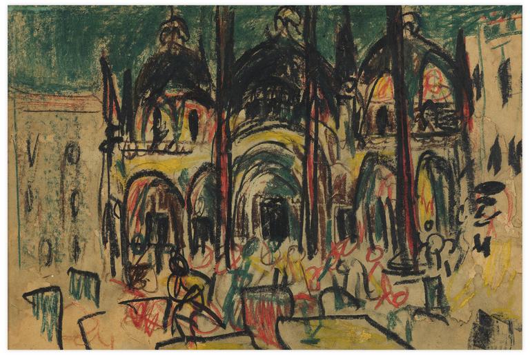 Catalogue raisonné, Norris Embry, Sans titre (Venise, Place Saint-Marc, ciel vert), 1950
