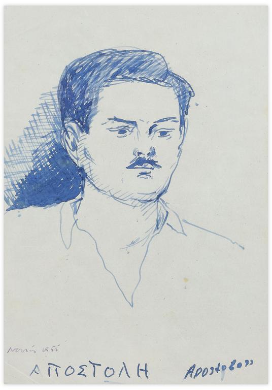 Catalogue raisonné, Norris Embry, Sans titre (Portrait d'homme grec en buste, trois-quart à droite), 1955