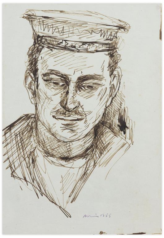 Catalogue raisonné, Norris Embry, Sans titre (Portrait de marin grec, de face), 1955