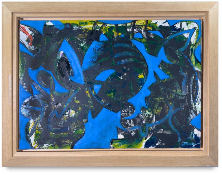 Catalogue raisonné, Jean-Jacques Lebel, Paysage (bleu et noir) - 1960