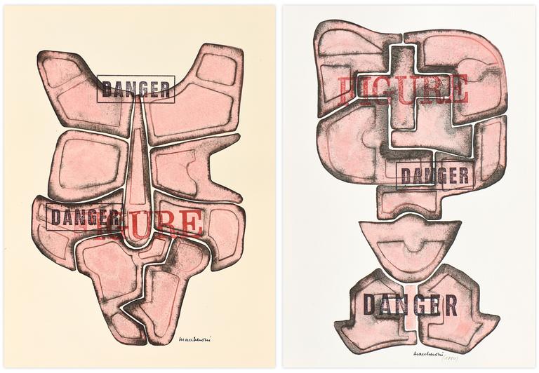 Catalogue raisonné, Henri Maccheroni, Diptyque, Archéologies blanches II - 1976