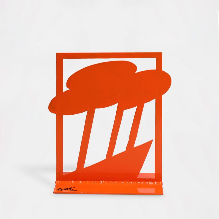 Catalogue raisonné, Claude Gilli, Stèle Paysage (orange) — 1989