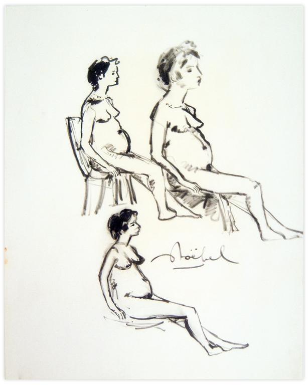 Catalogue raisonné, Edgar Stoëbel, nues assises (étude) — 