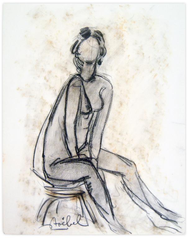 Catalogue raisonné, Edgar Stoëbel, nues assises (étude) — 