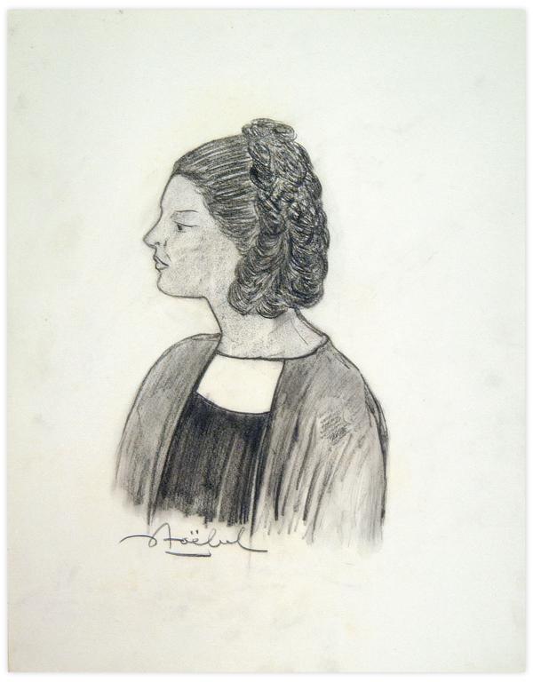 Catalogue raisonné, Edgar Stoëbel, femme de profil — 