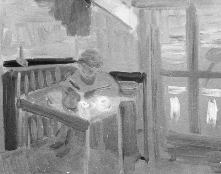 Catalogue raisonné, Hans Seiler, Femme à sa table (Cagnes), 1930