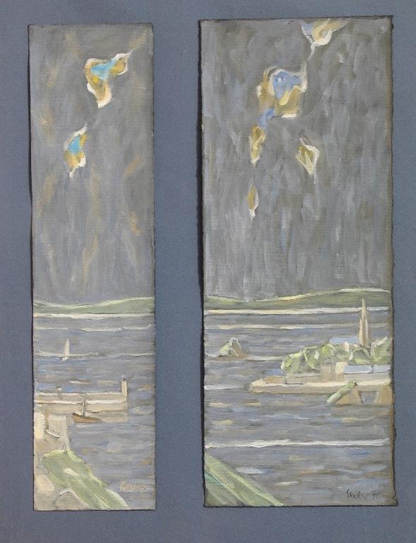 Catalogue raisonné, Hans Seiler, Le port de Tréboul (diptyque bleu), 1978