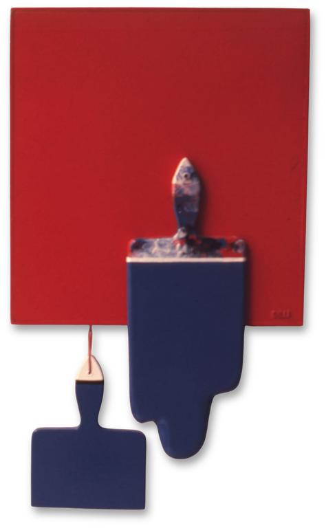 Catalogue raisonné, Claude Gilli, Coulée bleue sur fond rouge — 1966