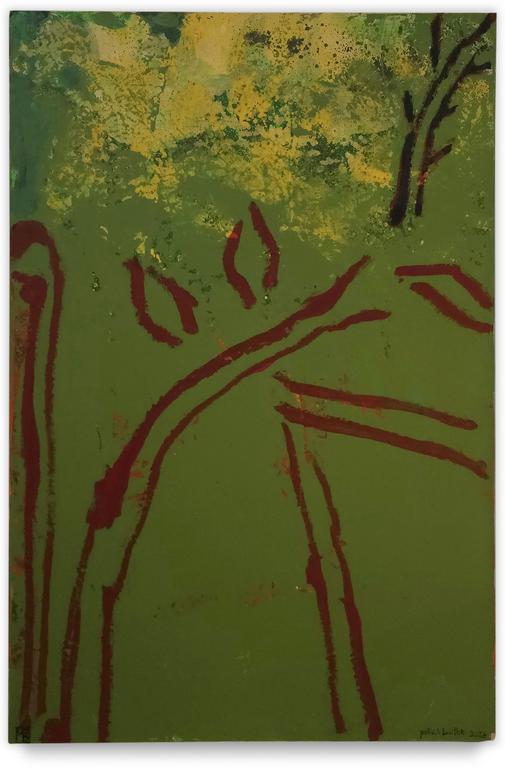 Catalogue raisonné, Patrick Baillet, Paysage Vert Lignes Rouges - 2023