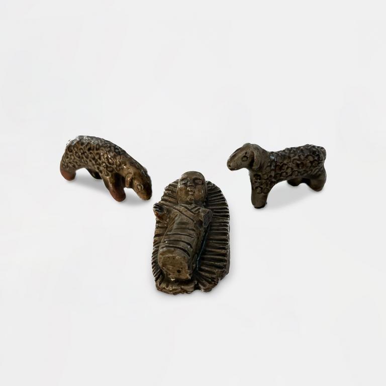 Catalogue raisonné, Jean & Jacqueline Lerat, Enfant Jésus et deux moutons (éléments d'une crèche), 1950