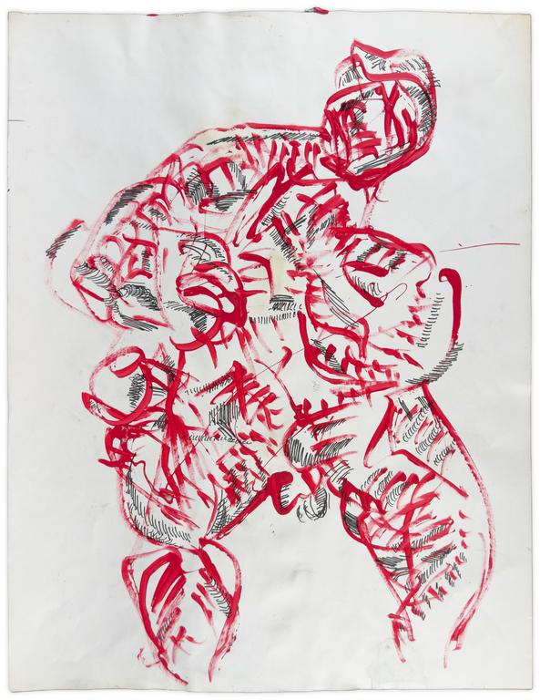 Catalogue raisonné, Jean-Jacques Lebel, Personnage rouge et noir, circa 2020