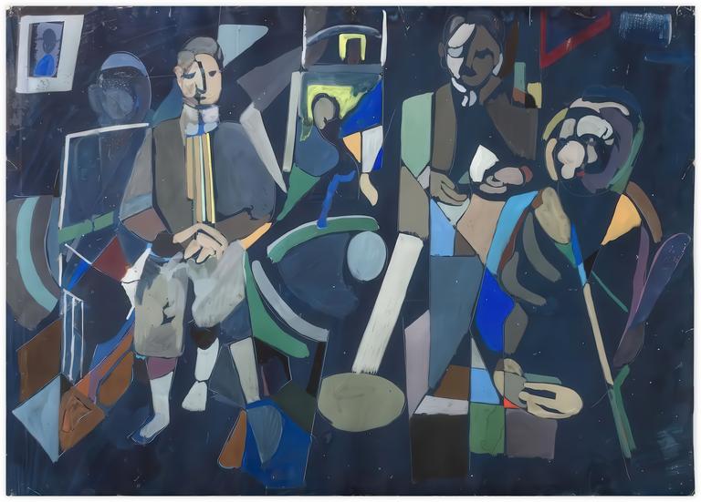 Catalogue raisonné, André Lanskoy, Trois Personnages sur fond bleu, circa 1938-1949