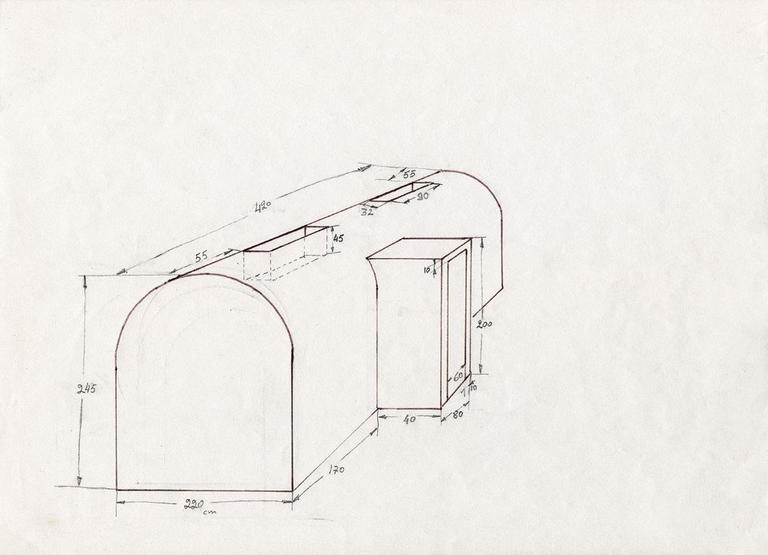 Catalogue raisonné, Absalon, Dessins et plans préparatoires Cellule n°1 — 1991