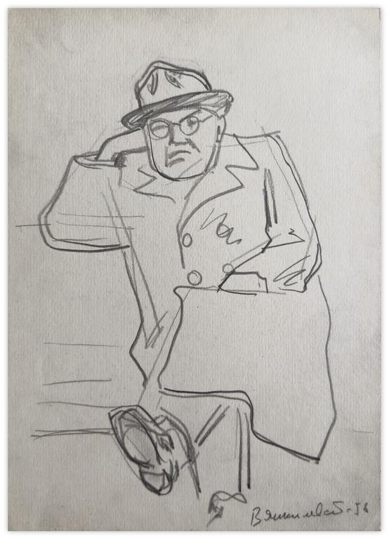 Catalogue raisonné, Vladimir Yankilevsky, Pensioner, 1956