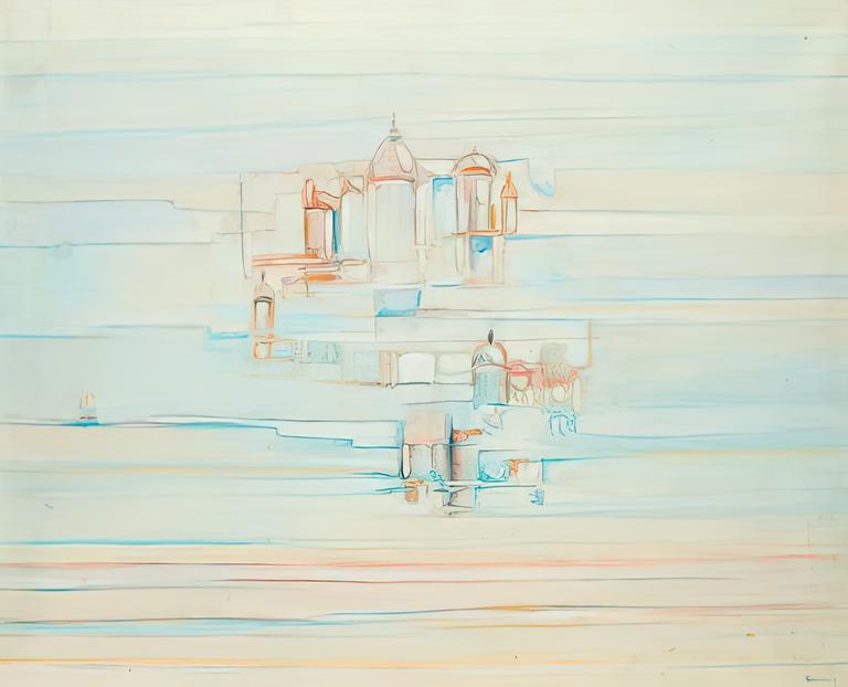 Catalogue raisonné, Abdelkader Guermaz, Paysage vénitien — 1990