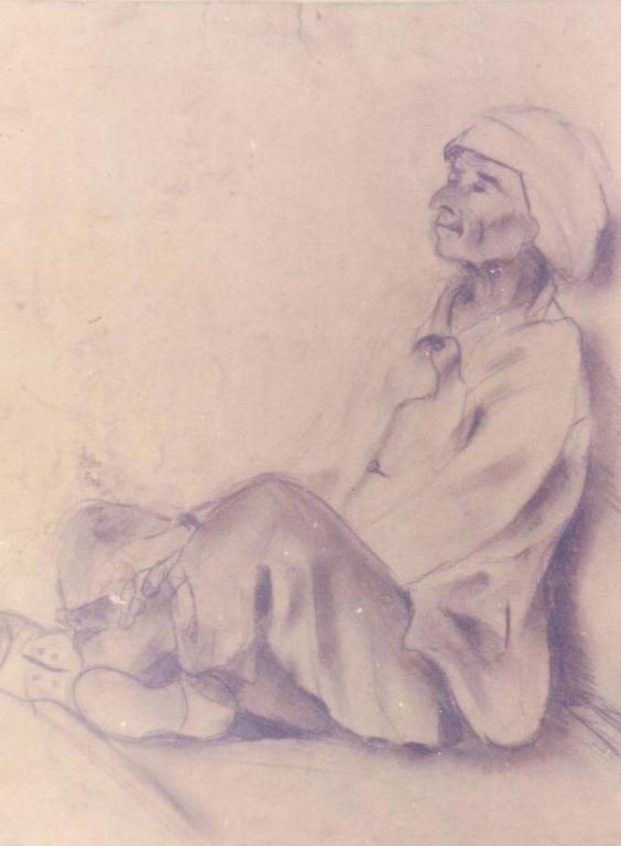 Catalogue raisonné, Abdelkader Guermaz, Homme assis —