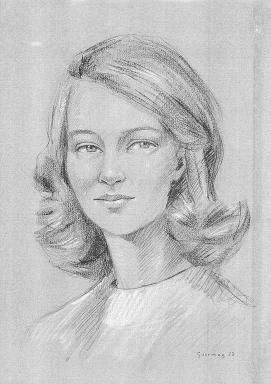 Catalogue raisonné, Abdelkader Guermaz, Jeune femme — 1963