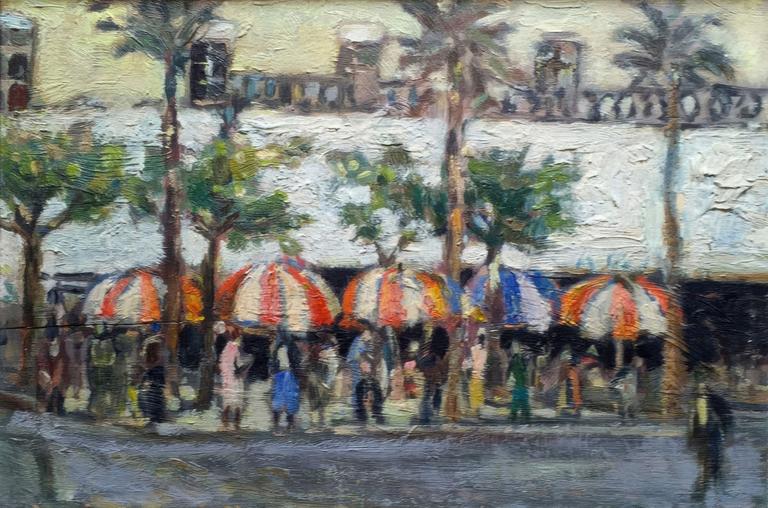 Catalogue raisonné, Abdelkader Guermaz, Terrasse de café — 1950