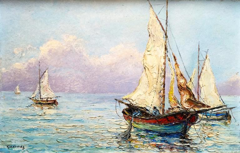 Catalogue raisonné, Abdelkader Guermaz, Marine — 1950