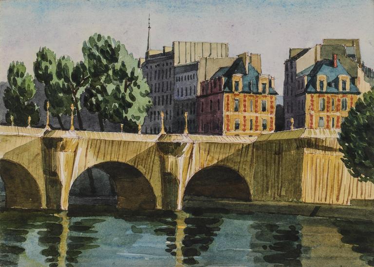 Catalogue raisonné, Abdelkader Guermaz, Le Pont Neuf drapé — circa 1985