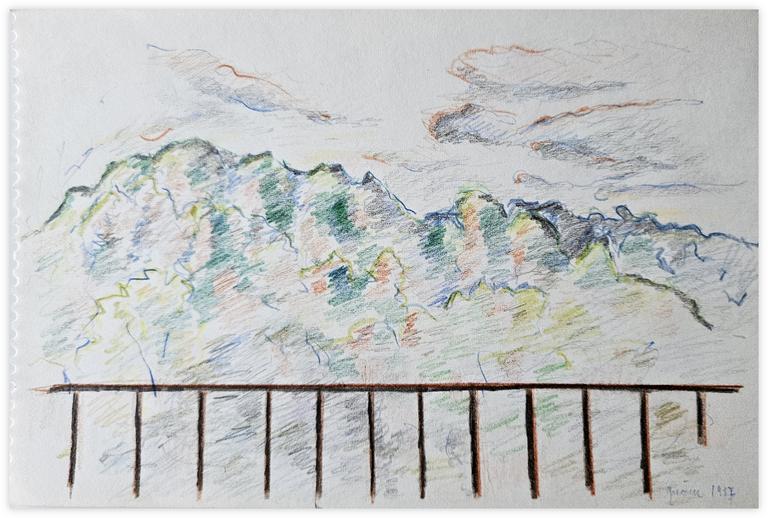 Catalogue raisonné, Bernadette Delrieu, Balustrade en montagne - 1987