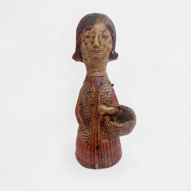 Catalogue raisonné, Jean & Jacqueline Lerat, Femme sérieuse au gilet tricoté (bouquetière), 1968