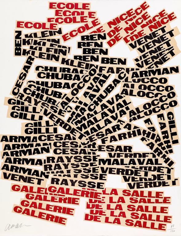 Catalogue raisonné, Henri Baviera, Arman, ECOLE DE NICE II — 1987